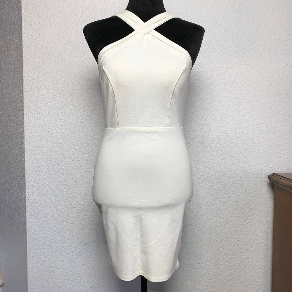 Papaya Cross Halter Dress